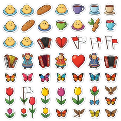 Naklejki i elementy dekoracyjne (arkusz)