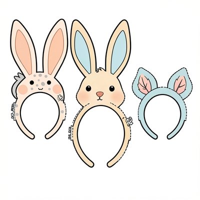 Szablony opasek z uszami (królik, mysz, ptak)