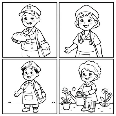 Kolorowanka: Zawody — kontury do kolorowania