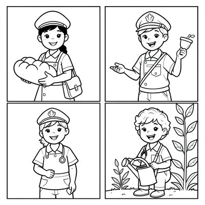 Kolorowanka: Zawody — kontury do kolorowania