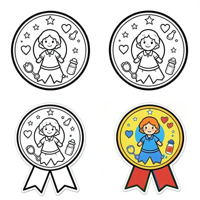 Szablon medalu/dyplomu dla położnej (do wydrukowania)