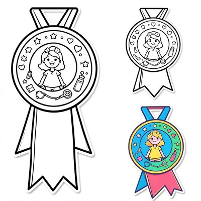 Szablon medalu/dyplomu dla położnej (do wydrukowania)