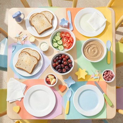 Stół z przyborami i składnikami – widok z góry