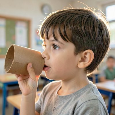 Zbliżenie: tuba przy uchu