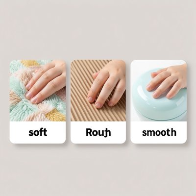 Etykiety do pudełek sensorycznych — tekstury