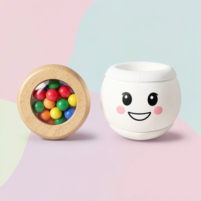 Instrumenty rytmiczne — grzechotka i bębenek