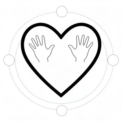 Szablon dużego serca na odciski rąk