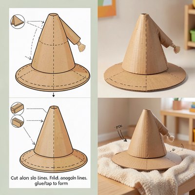 Czapka Sortująca — papierowy rekwizyt (szablon)