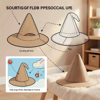 Czapka Sortująca — papierowy rekwizyt (szablon)