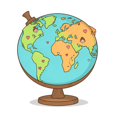 Mały globus / ilustracja świata