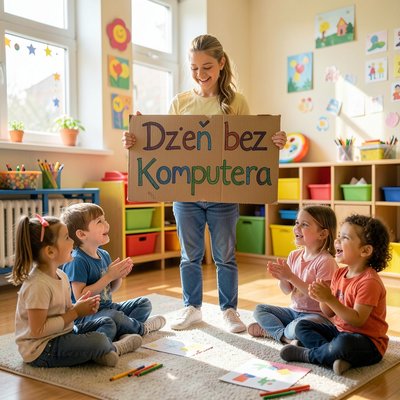 Plakat powitalny "Dzień bez Komputera"