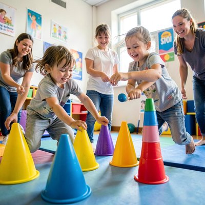 Zabawy ruchowe - tor przeszkód w akcji