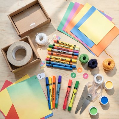 Zdjęcie materiałów - flat lay