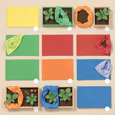 Kolorowe grządki — maty i chusteczki