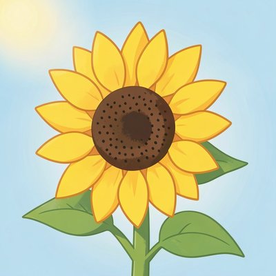 Ilustracja dużego słonecznika