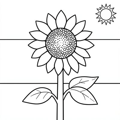 Strona do kolorowania: słonecznik