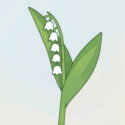 Duża ilustracja konwalii