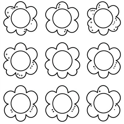 Etykiety w kształcie kwiatuszka — do podpisywania prac