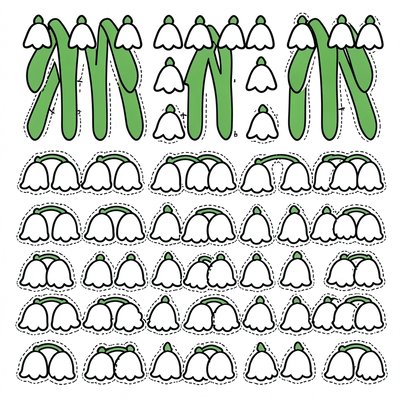 Szablon do pracy plastycznej — łodyga i dzwoneczki