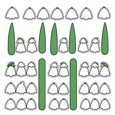 Szablon do pracy plastycznej — łodyga i dzwoneczki