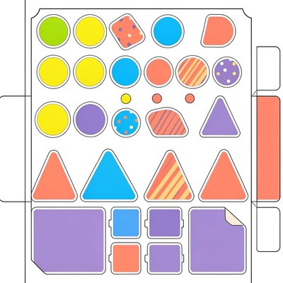 Arkusz kształtów do wycinania i naklejania