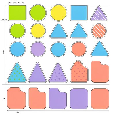 Arkusz kształtów do wycinania i naklejania