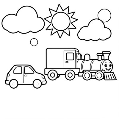Kolorowanka — Pojazdy z kół