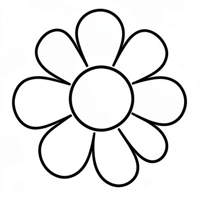 Kolorowanka - prosty kontur kwiatu