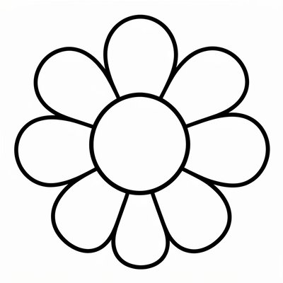Kolorowanka - prosty kontur kwiatu