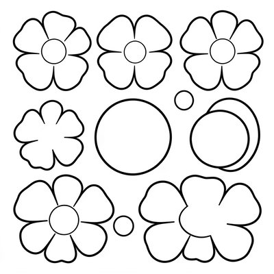 Szablony do wycięcia - płatki i środki (do druku)