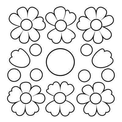 Szablony do wycięcia - płatki i środki (do druku)