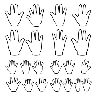 Arkusz wycinanek — kontury dłoni