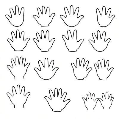 Arkusz wycinanek — kontury dłoni