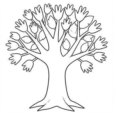 Kolorowanka — konturowe Drzewo Pokoleń