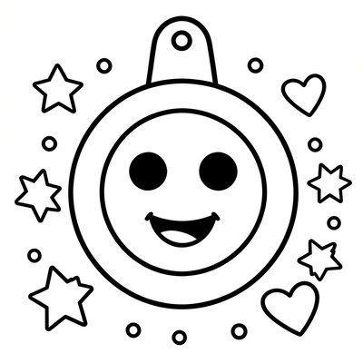 Kolorowanka: medal z buźką