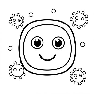 Kolorowanka: Duże kółko komórki