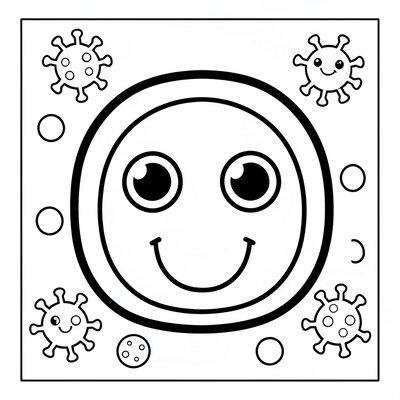 Kolorowanka: Duże kółko komórki