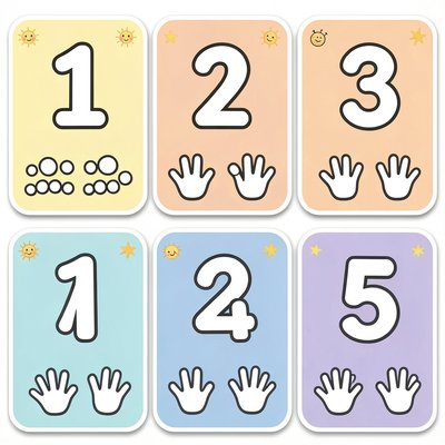 Karty z liczbami 1–5