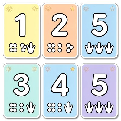 Karty z liczbami 1–5
