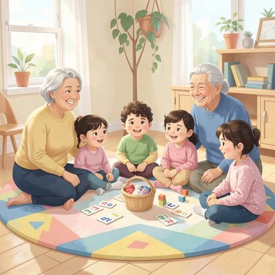 Plakat powitania — krąg międzypokoleniowy