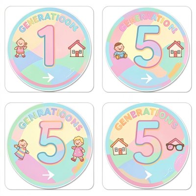 Tor liczb 'Kroki pokoleń' — naklejki/pola