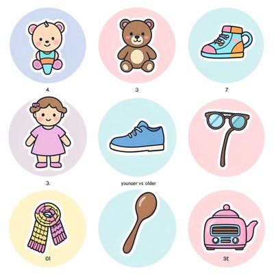 Zestaw ikon do sortowania 'Młodsze — Starsze'