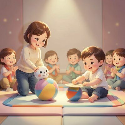 Ilustracja sceny: Mini spektakl 'Meczyk Piłeczki'