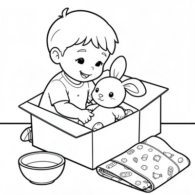 Kolorowanka — opieka nad pluszakiem