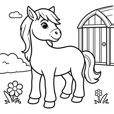 Strona do kolorowania - koń