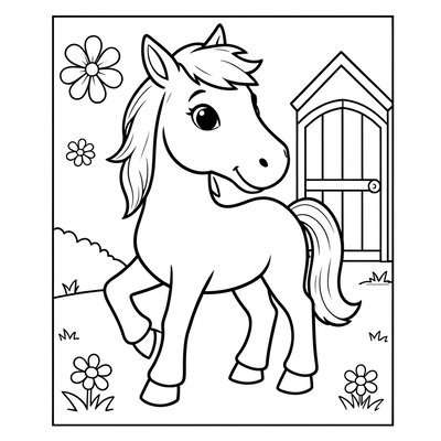 Strona do kolorowania - koń