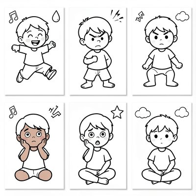 Kolorowanki z emocjami — strony do druku