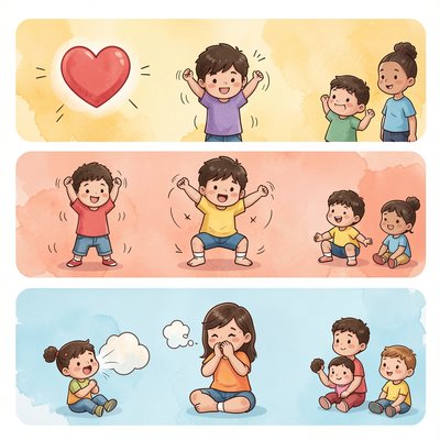 Ilustracja rozgrzewki — trzy ćwiczenia