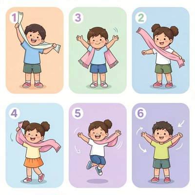 Szablon sekwencji ruchów z chustkami