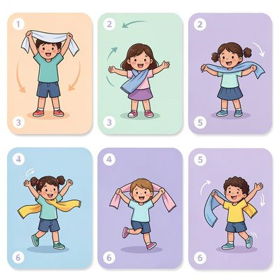 Szablon sekwencji ruchów z chustkami